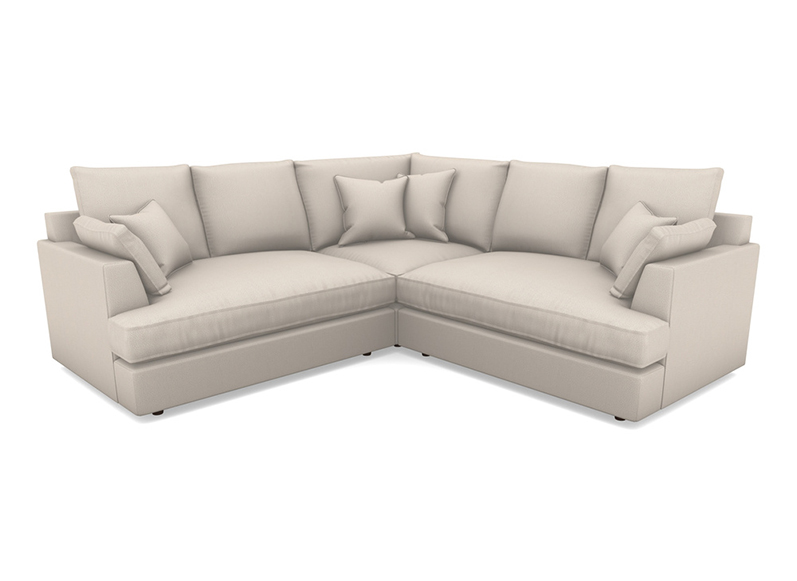 Slingsby Small Fitted Cover Corner Sofa LHF & RHF in Two Tone Plain Biscuit